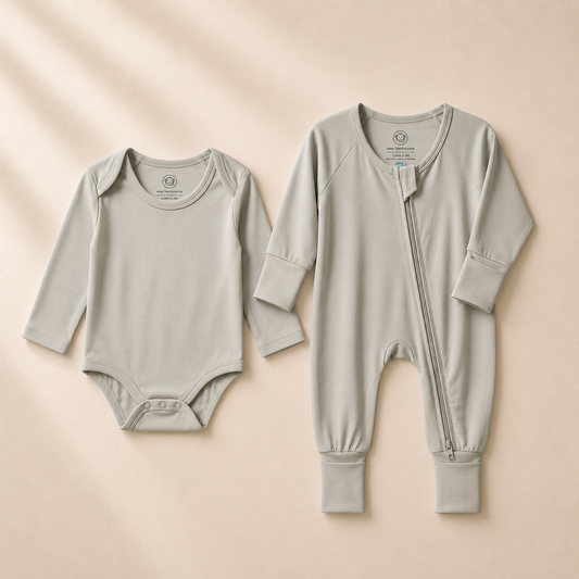 Romper + Body Set aus Bambusviskose