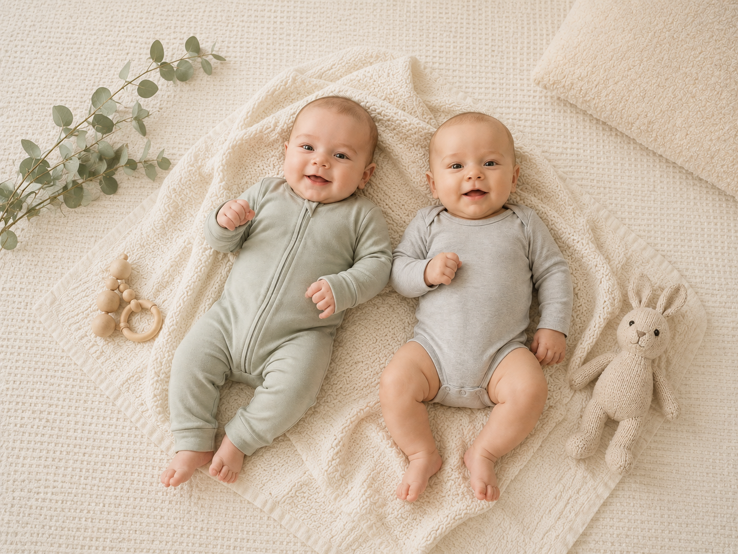 Romper + Body Set aus Bambusviskose