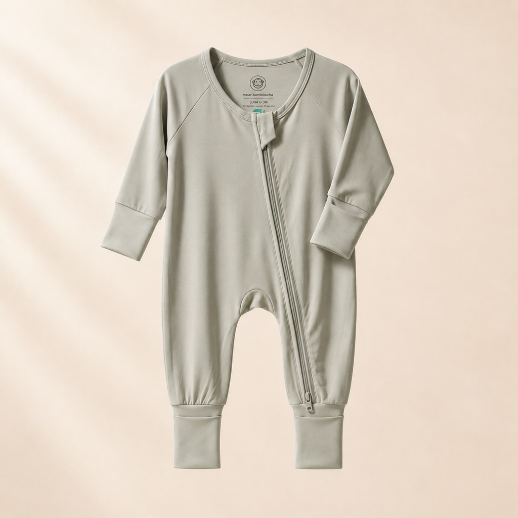 Bamboo Baby Romper - Big Comfort Energy Grey