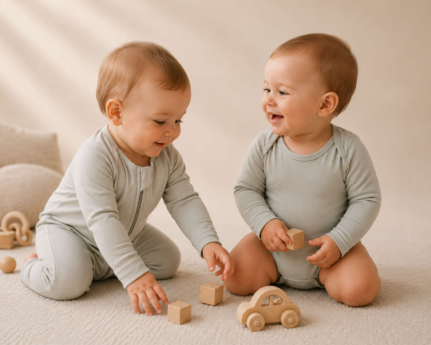 Romper + Body Set aus Bambusviskose