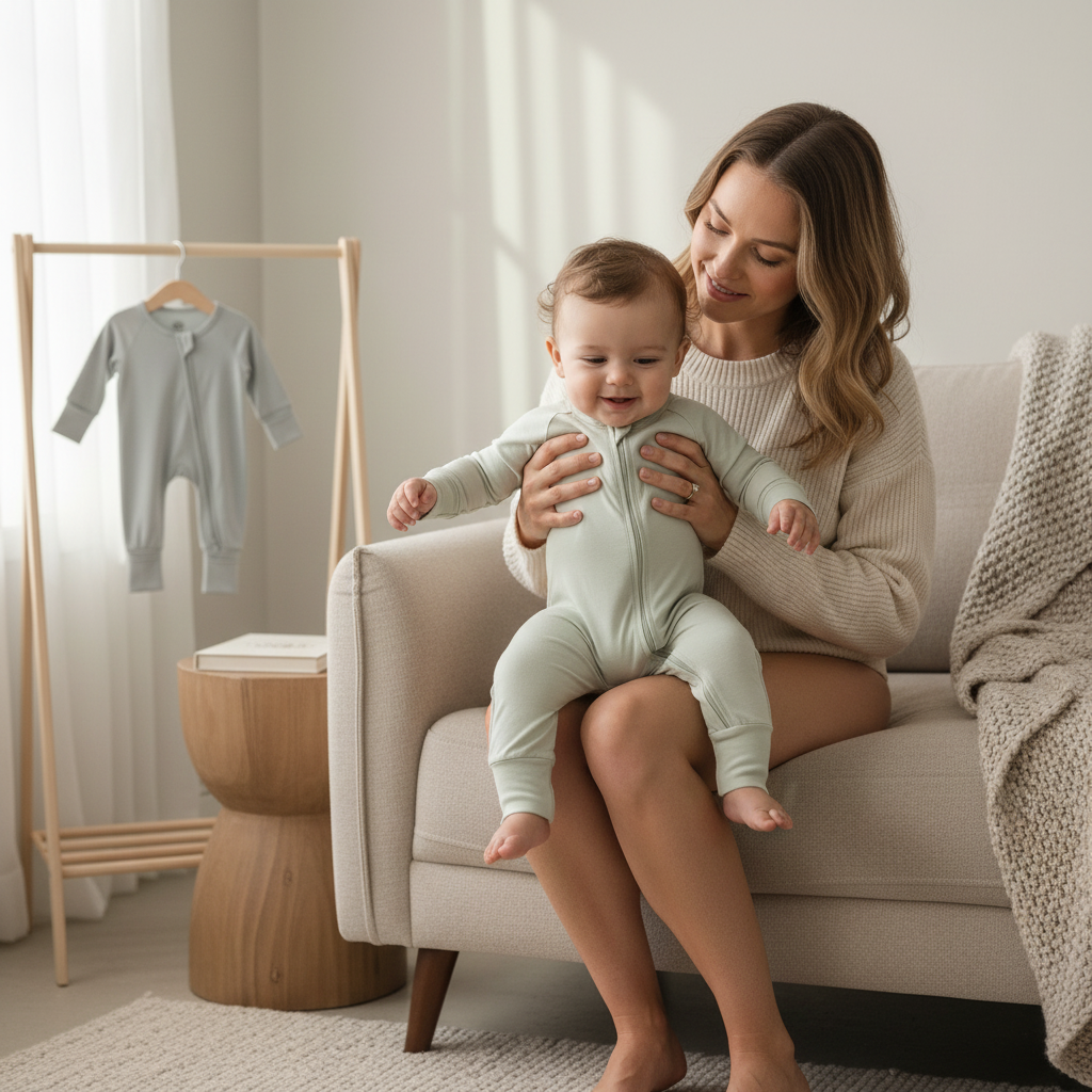 Bamboo Baby Romper - Big Comfort Energy Grey