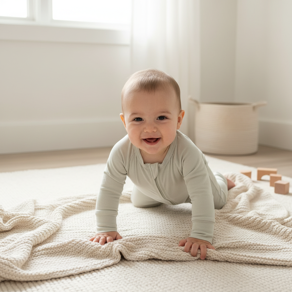 Bamboo Baby Romper - Big Comfort Energy Grey